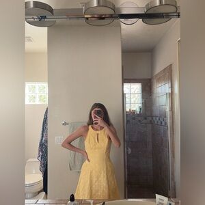 White House Black Market Fit + Flare Dress - Yellow